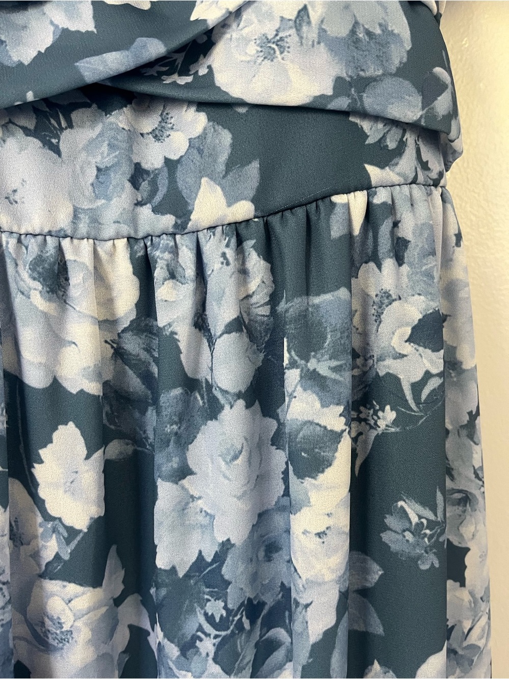 Altar’d State XL Blue Floral Maxi Dress with Puff Sleeves - Picture 11 of 14